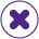 An icon with an X mark.